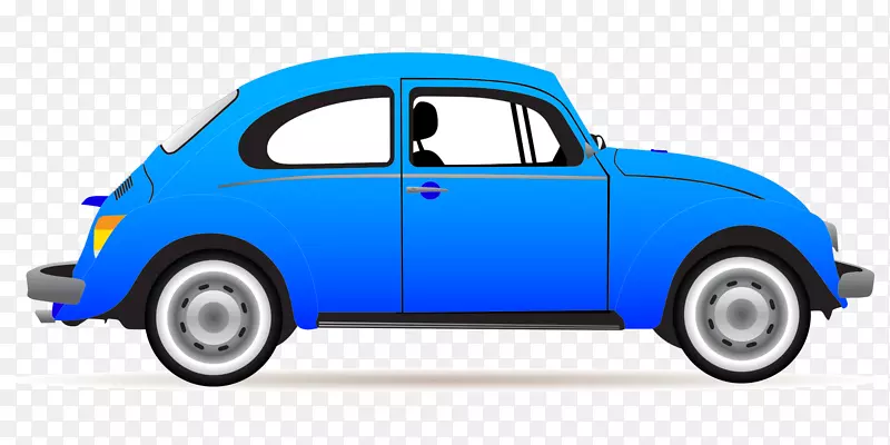 大众汽车甲虫夹艺术-蓝色汽车