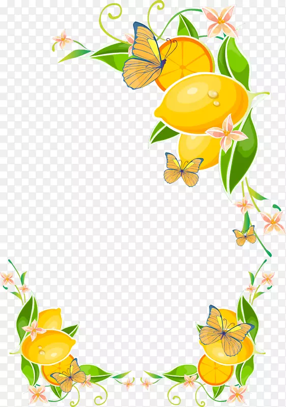 果汁柠檬夹艺术-水果边缘