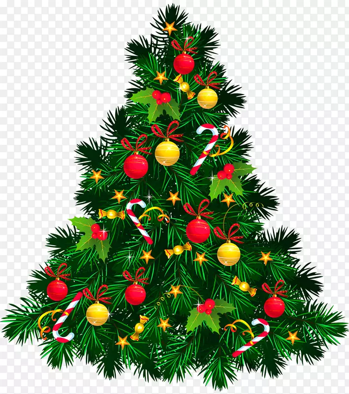 圣诞树，圣诞装饰品，圣诞老人剪贴画-克里斯松树