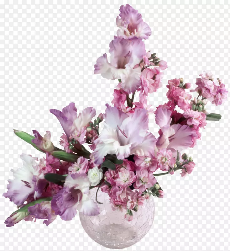 唐菖蒲花瓶花束桌面壁纸-丁香