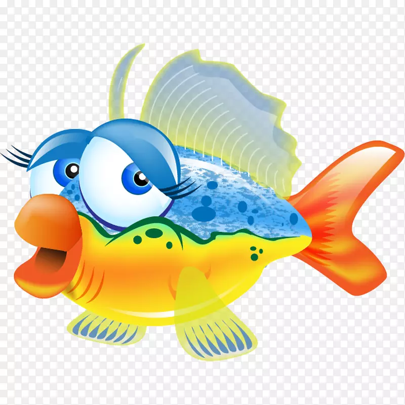 鱼类合并症海洋生物动物剪贴画-费什