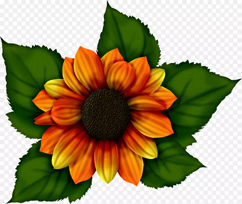 微软油漆绘画-向日葵