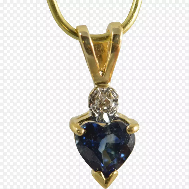 魅力和吊坠、珠宝、耳环、金项链-蓝宝石