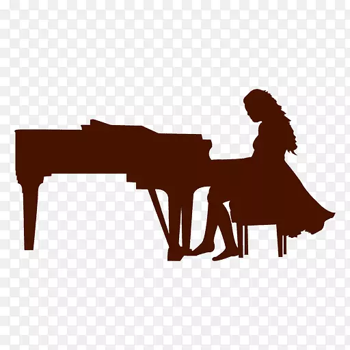 音乐家剪影乐器.钢琴