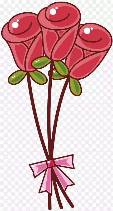 花束画玫瑰夹艺术-母亲节