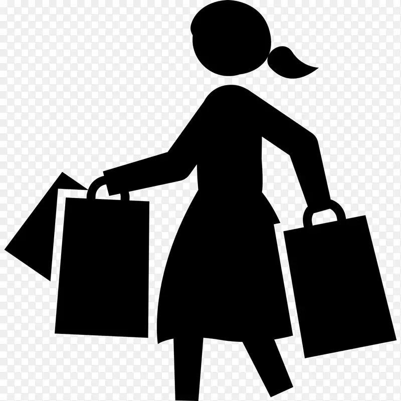 购物车电脑图标购物袋手推车购物中心-女性购物袋