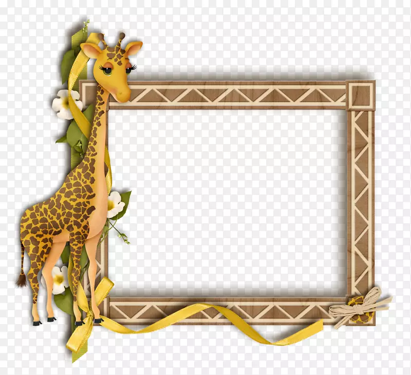 长颈鹿摄影相框-gif