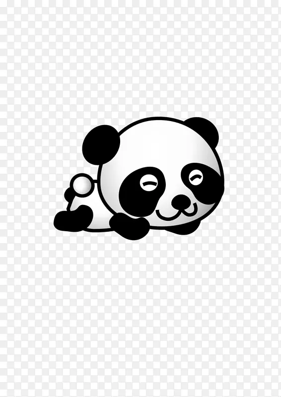 大熊猫熊可爱的绘画剪贴画-熊猫水彩画