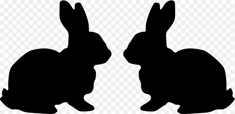 兔子复活节兔白兔剪贴画-兔子
