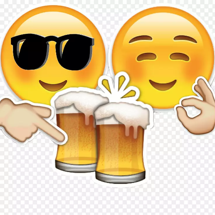啤酒杯表情符号酒精饮料啤酒瓶-啤酒