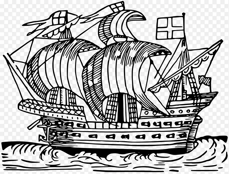 中世纪帆船剪贴画