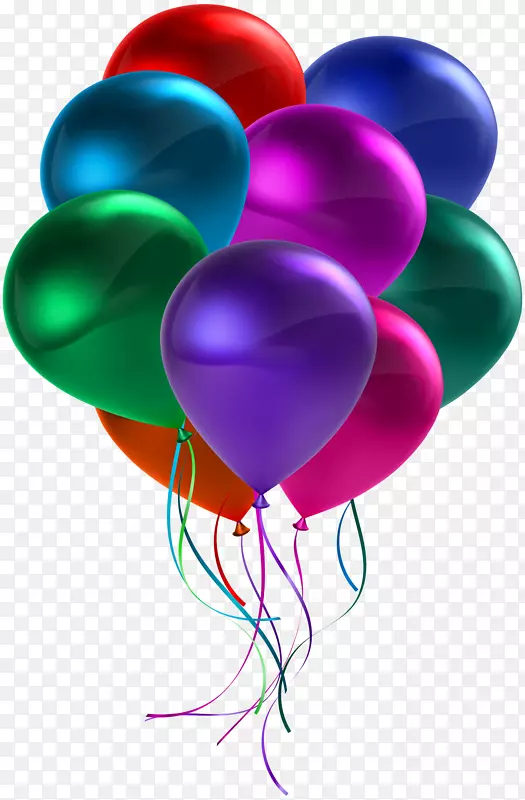 气球生日彩紫色剪贴画-气球