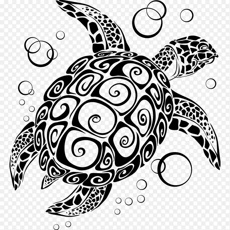 纹身龟波利尼西亚亚马逊网站-水彩画动物
