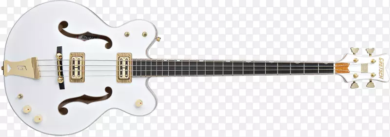 Gretsch白色猎鹰低音吉他拱顶吉他低音吉他