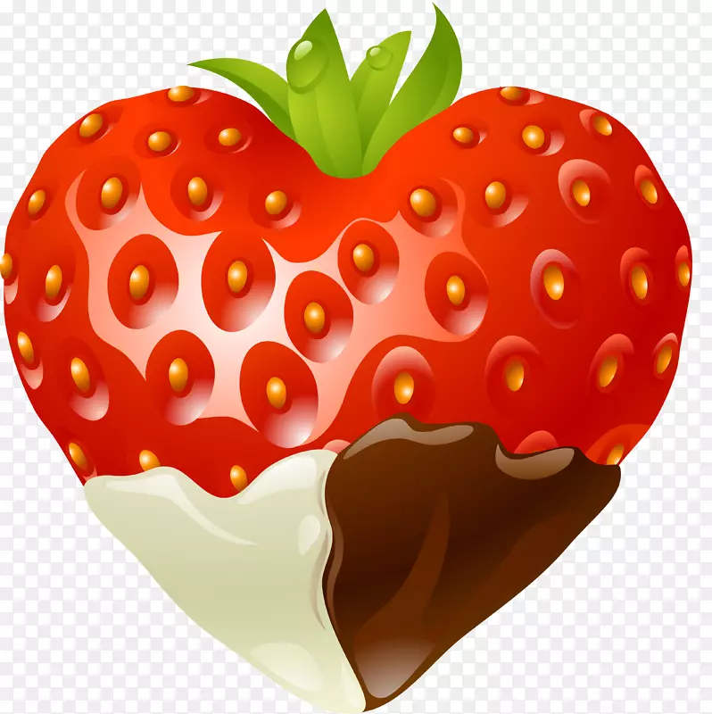 草莓心巧克力食物-草莓