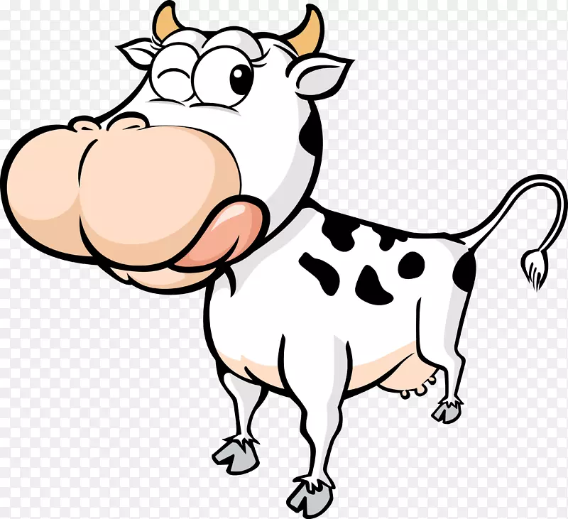 荷斯坦弗里西亚牛得克萨斯州长角小牛剪贴画-牛卡通