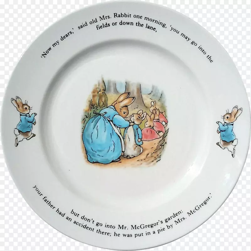 彼得兔子盘子瓷器太太的故事。兔子-碧翠丝·波特
