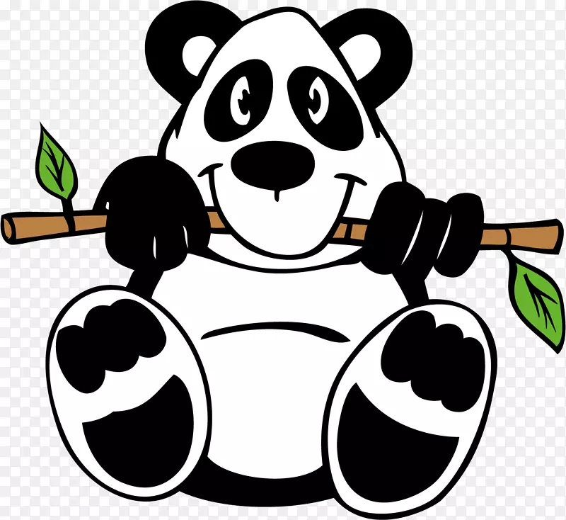 大熊猫熊竹夹艺术-动物园