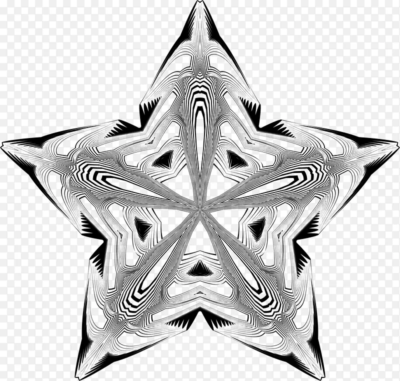 对称线符号图案-5星