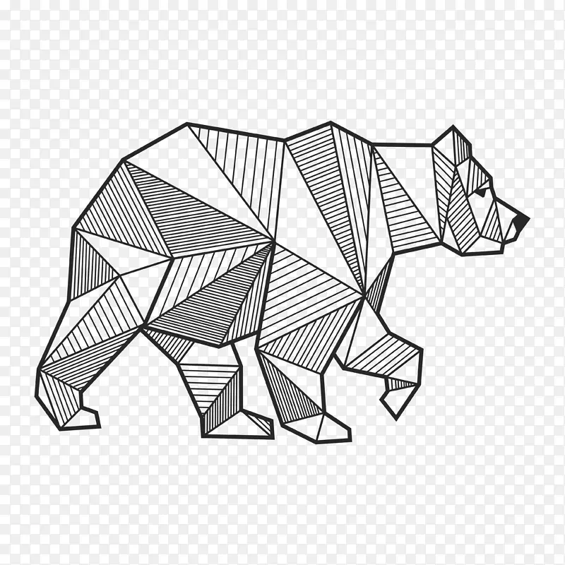 北极熊几何画棕熊几何