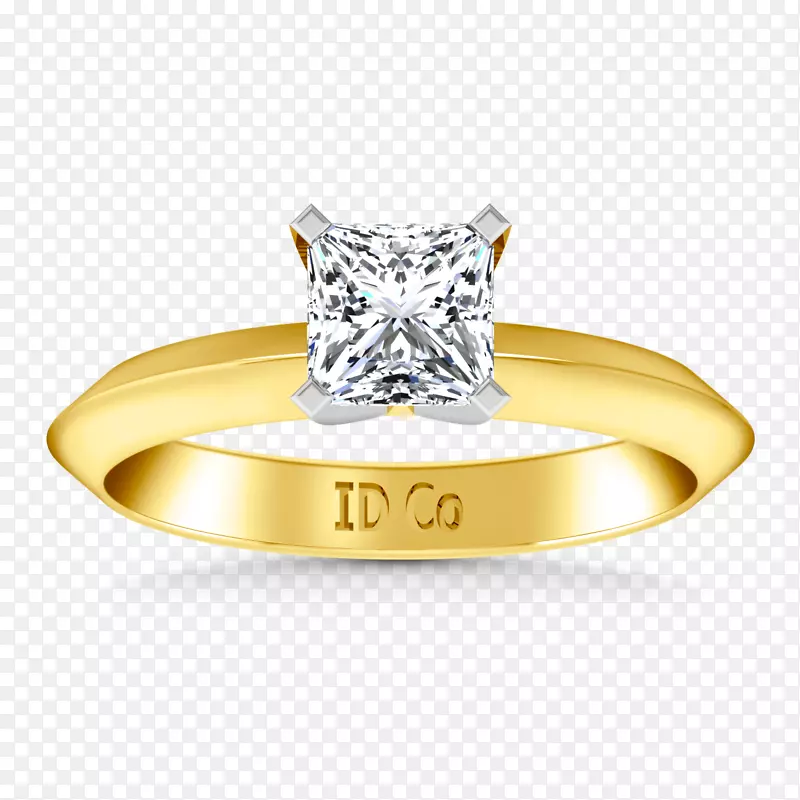 婚戒钻石首饰公主切割订婚戒指