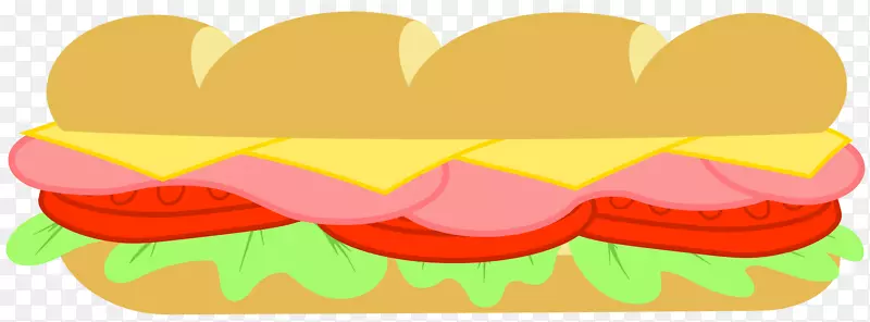 潜艇三明治早餐三明治奶油火腿奶酪三明治夹艺术面包卷