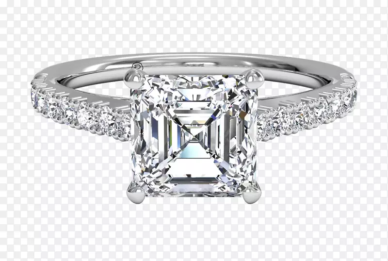公主切割钻石订婚戒指亮钻石