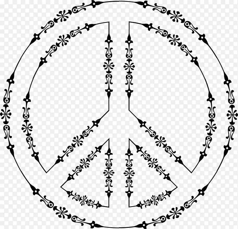 和平符号线艺术剪贴画.和平符号