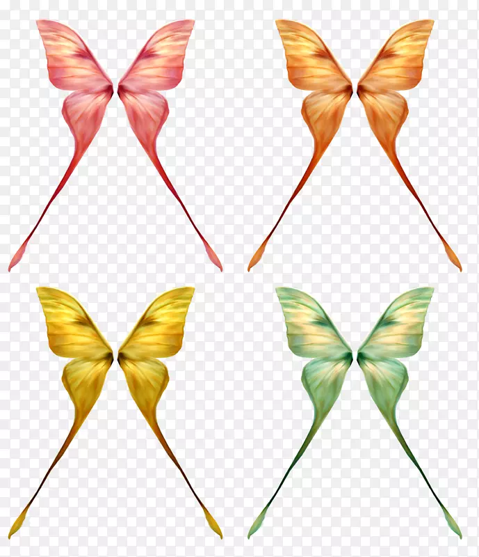 蝴蝶翅膀昆虫剪贴画-蓝色蝴蝶