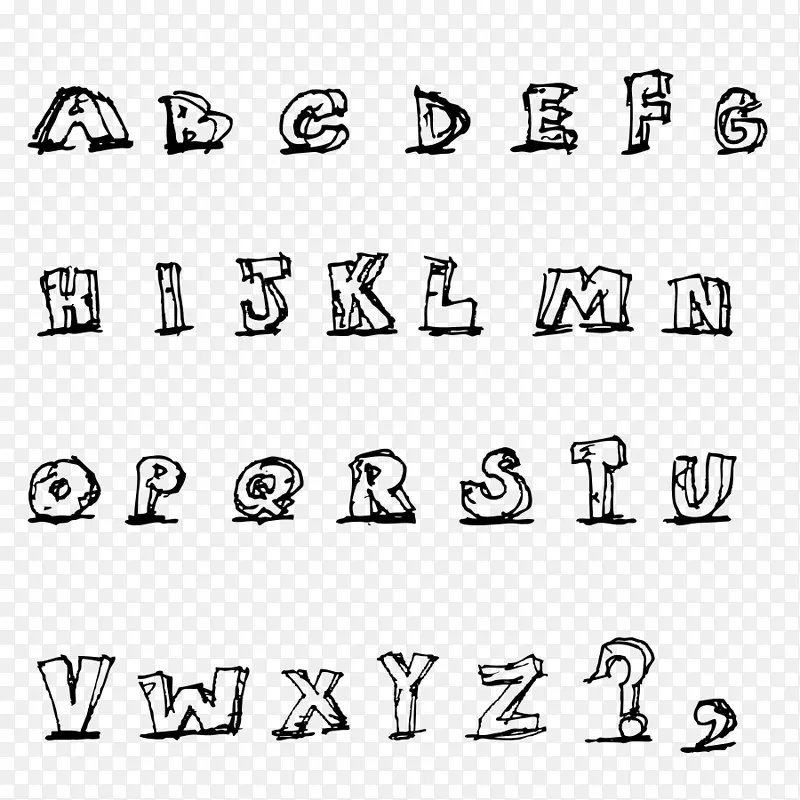 字母哥特式字母表剪贴画手工打字