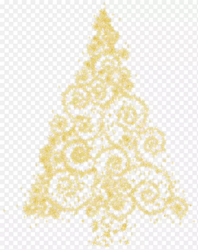 圣诞树装饰剪贴画-金光