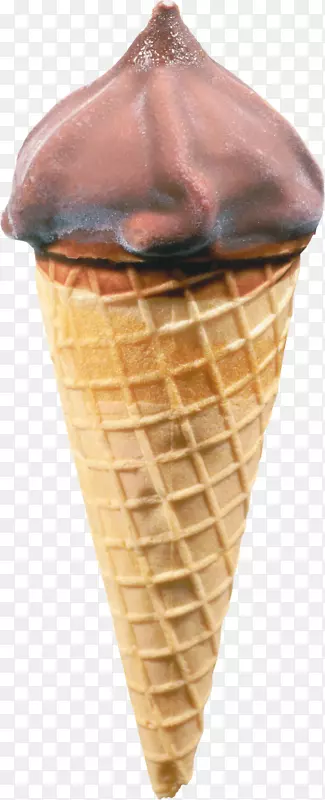 冰淇淋锥巧克力冰淇淋华夫饼冰淇淋