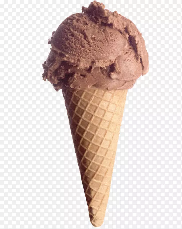 巧克力冰淇淋圆锥形华夫饼