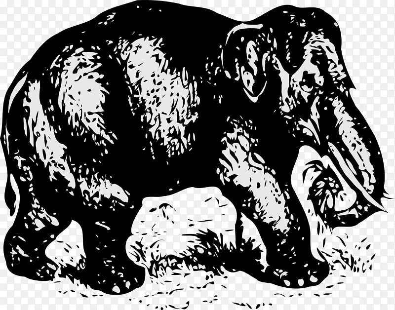 亚洲象剪贴画-大象