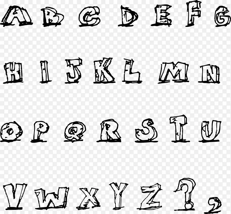 字母字母表绘图夹艺术.字体
