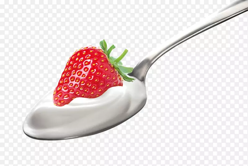 草莓匙牛奶酸奶奶油-酸奶