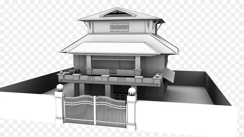 建筑正面房屋屋顶-Jain