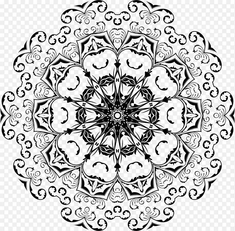 花卉设计视觉艺术花线艺术-曼陀罗