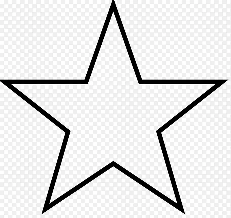 艺术文化符号中的五角星画星多边形-白星