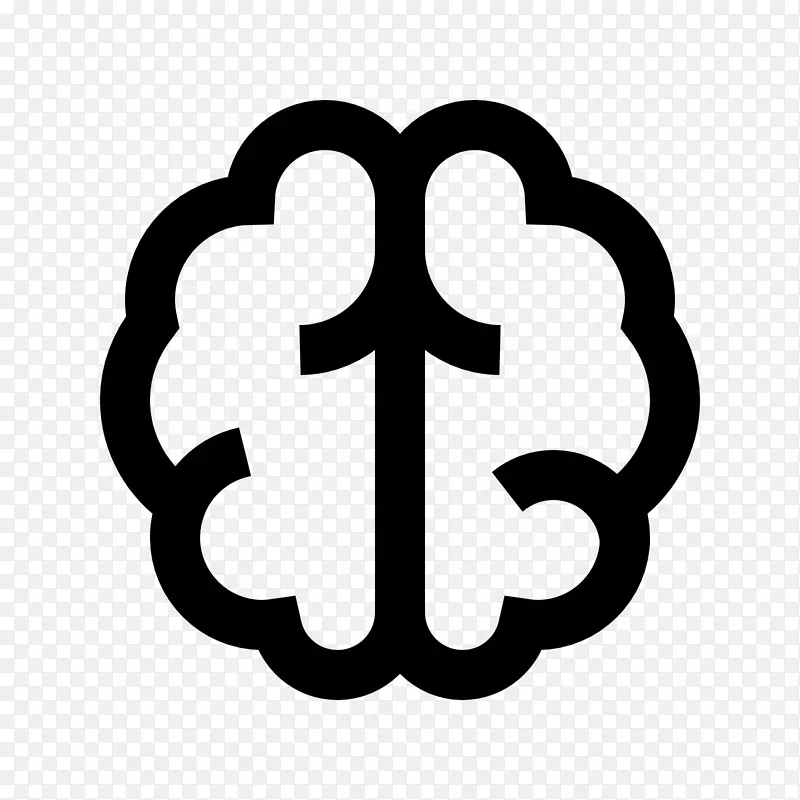 大脑计算机图标科学符号-大脑
