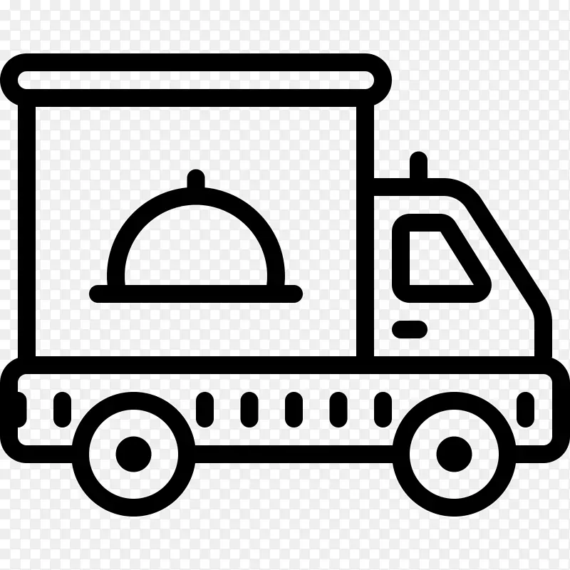 汽车拖车运送食品-食品图标