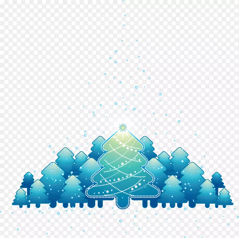 蓝色圣诞树剪贴画-神秘