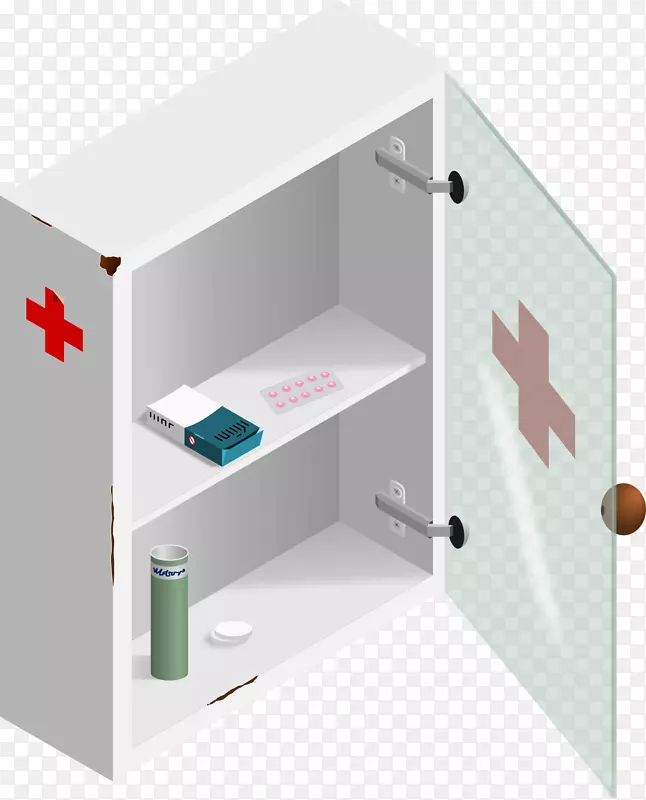 浴室橱柜，药房，药品档案柜，剪贴画.白色盒子