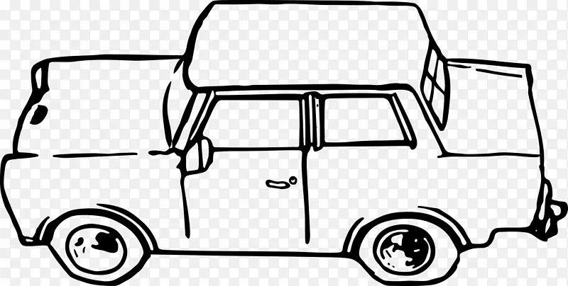 汽车Trabant着色书剪贴画-汽车人力车