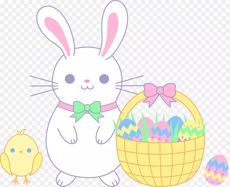 复活节兔子彩蛋剪贴画-复活节兔子