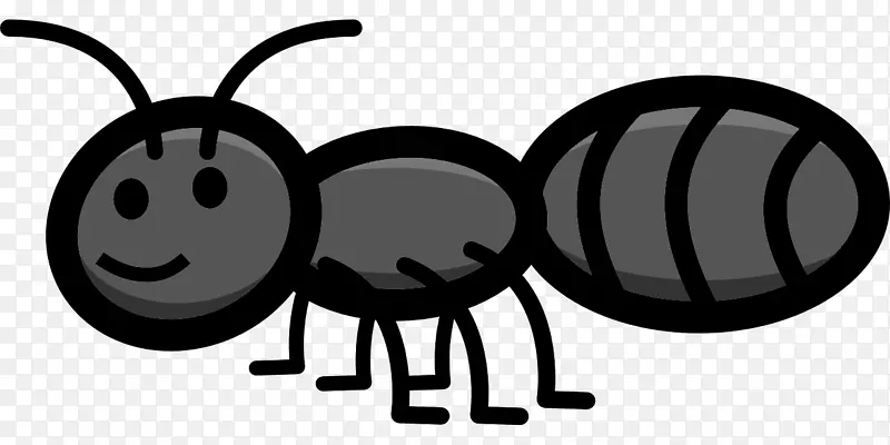 蚂蚁绘画剪贴画-黑白相间