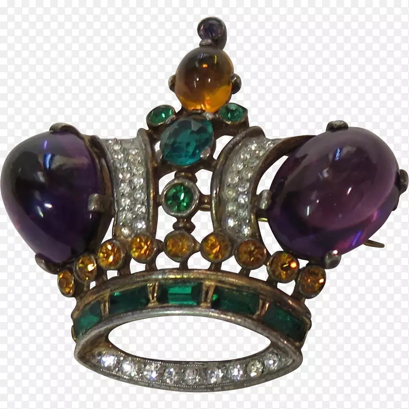 宝石珠宝紫水晶服装配件胸针.皇冠珠宝
