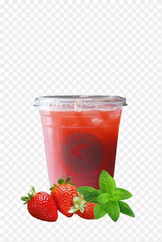 草莓汁冰茶鸡尾酒装饰