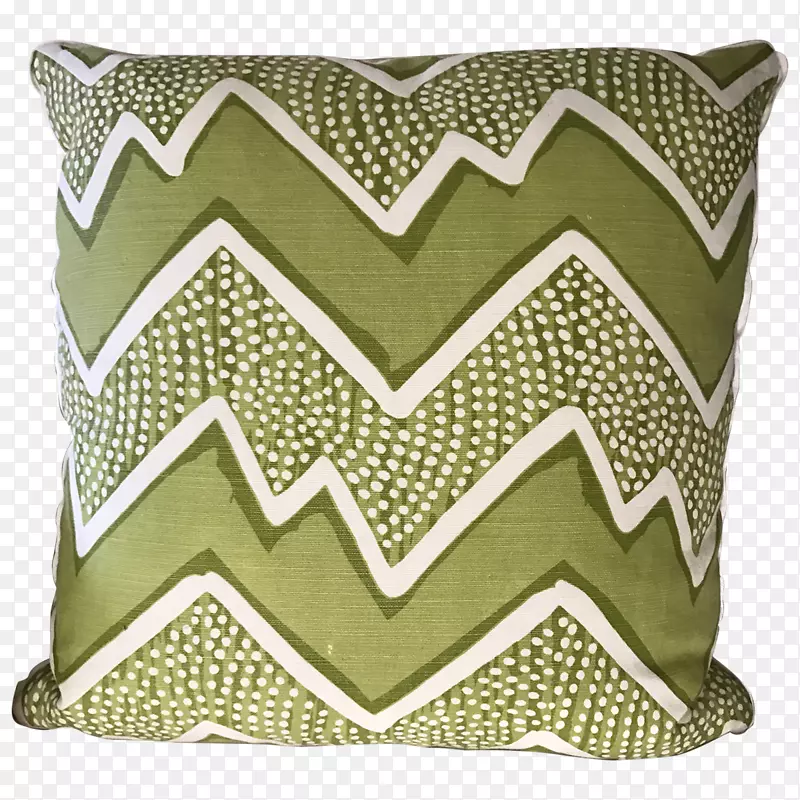 纺织抛枕靠垫绿色四边形-锯齿形