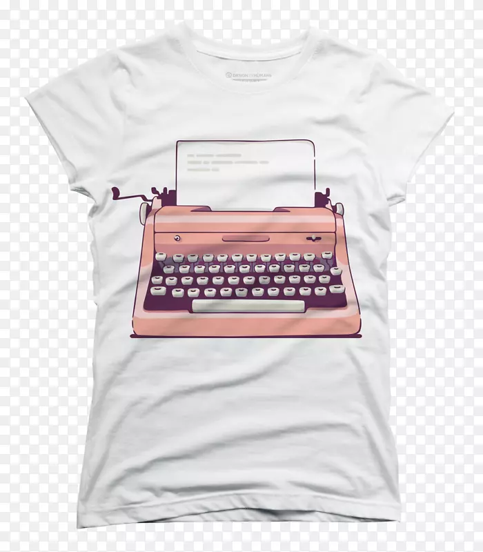t恤服装袖子粉红米色打字机